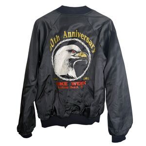 VTG 50th Anniversary Harley Motorcycle Bike Week Daytona Satin Jacket Eagle Sz M